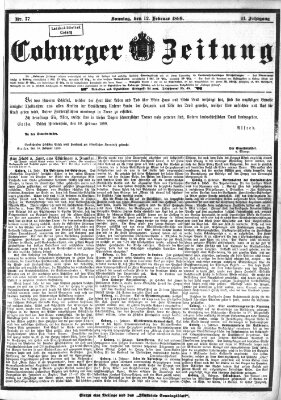 Coburger Zeitung Sonntag 12. Februar 1899