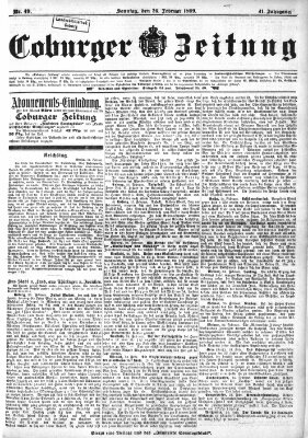 Coburger Zeitung Sonntag 26. Februar 1899