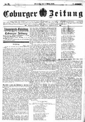 Coburger Zeitung Dienstag 7. März 1899