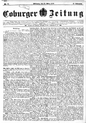 Coburger Zeitung Mittwoch 15. März 1899