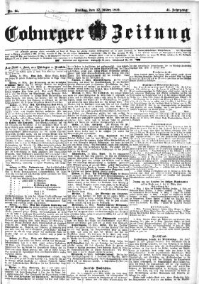 Coburger Zeitung Freitag 17. März 1899