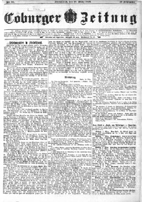 Coburger Zeitung Samstag 18. März 1899