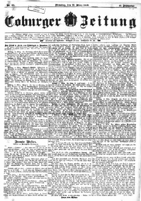 Coburger Zeitung Dienstag 21. März 1899