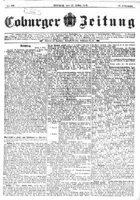 Coburger Zeitung Mittwoch 22. März 1899