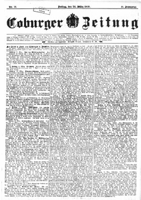 Coburger Zeitung Freitag 24. März 1899