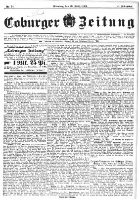 Coburger Zeitung Dienstag 28. März 1899