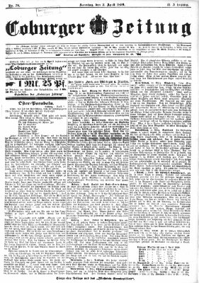 Coburger Zeitung Sonntag 2. April 1899