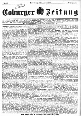 Coburger Zeitung Donnerstag 6. April 1899