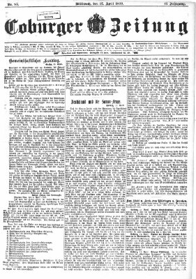 Coburger Zeitung Mittwoch 12. April 1899