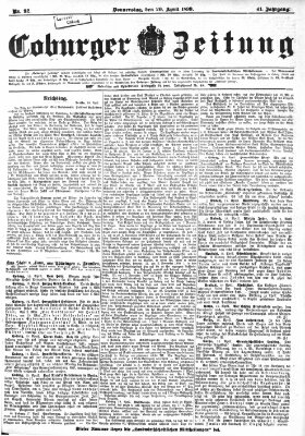 Coburger Zeitung Donnerstag 20. April 1899