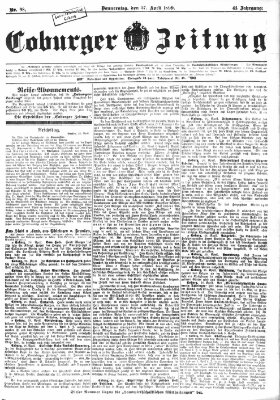 Coburger Zeitung Donnerstag 27. April 1899