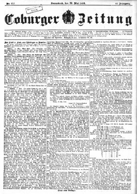 Coburger Zeitung Samstag 20. Mai 1899