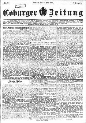 Coburger Zeitung Mittwoch 24. Mai 1899