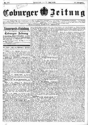 Coburger Zeitung Samstag 27. Mai 1899