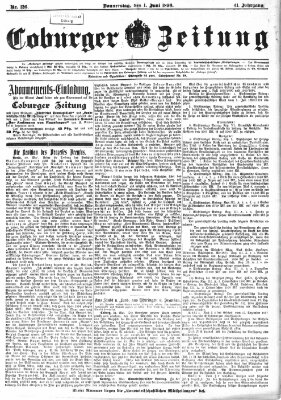 Coburger Zeitung Donnerstag 1. Juni 1899