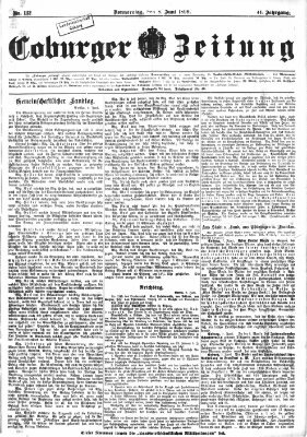 Coburger Zeitung Donnerstag 8. Juni 1899