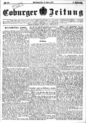 Coburger Zeitung Mittwoch 14. Juni 1899