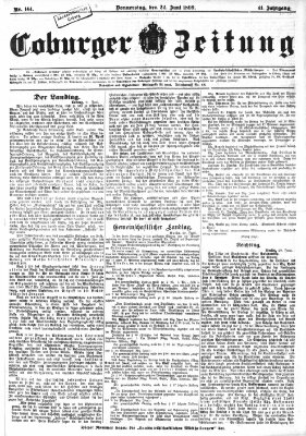 Coburger Zeitung Donnerstag 22. Juni 1899