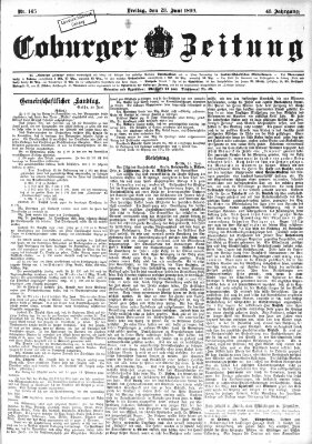 Coburger Zeitung Freitag 23. Juni 1899