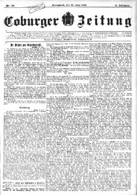 Coburger Zeitung Samstag 24. Juni 1899