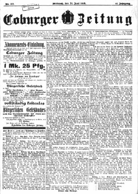 Coburger Zeitung Mittwoch 28. Juni 1899