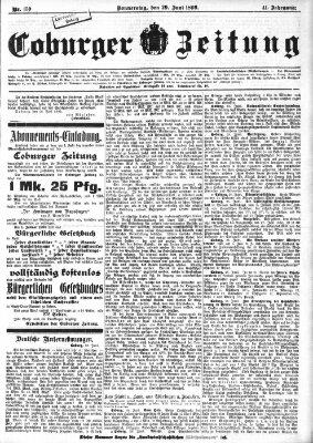 Coburger Zeitung Donnerstag 29. Juni 1899