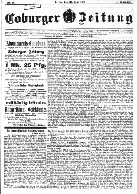 Coburger Zeitung Freitag 30. Juni 1899