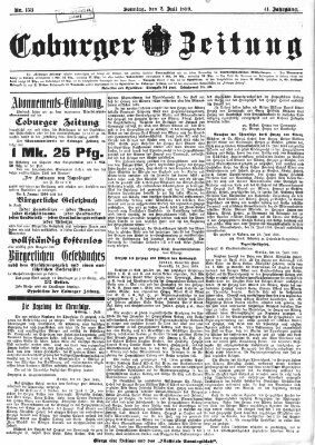 Coburger Zeitung Sonntag 2. Juli 1899