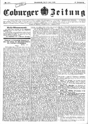 Coburger Zeitung Samstag 8. Juli 1899