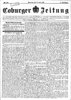 Coburger Zeitung Dienstag 11. Juli 1899