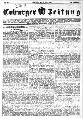 Coburger Zeitung Mittwoch 12. Juli 1899