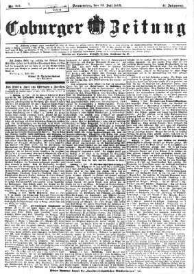 Coburger Zeitung Donnerstag 13. Juli 1899