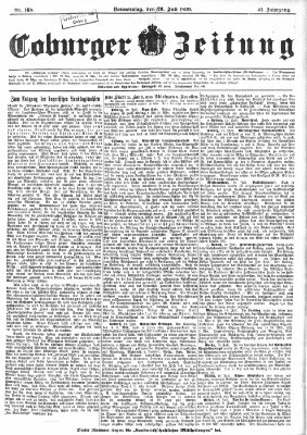 Coburger Zeitung Donnerstag 20. Juli 1899