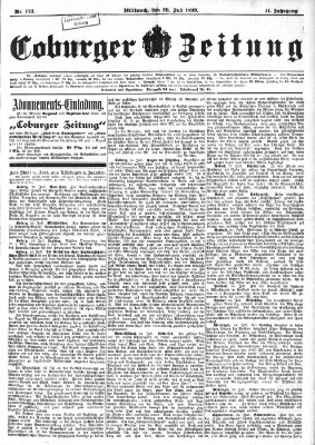 Coburger Zeitung Mittwoch 26. Juli 1899