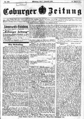 Coburger Zeitung Dienstag 1. August 1899