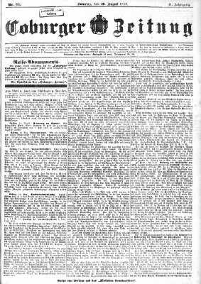 Coburger Zeitung Sonntag 20. August 1899