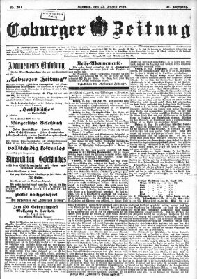 Coburger Zeitung Sonntag 27. August 1899