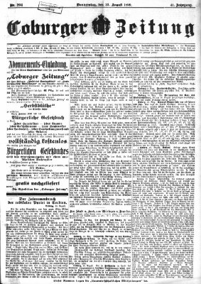 Coburger Zeitung Donnerstag 31. August 1899