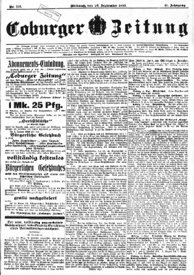 Coburger Zeitung Mittwoch 20. September 1899