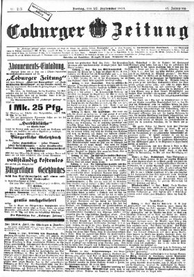 Coburger Zeitung Freitag 22. September 1899