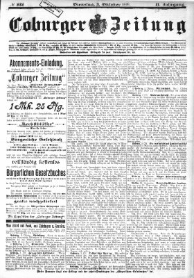 Coburger Zeitung Dienstag 3. Oktober 1899