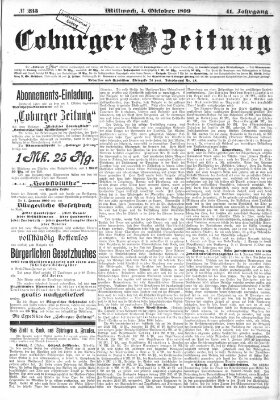 Coburger Zeitung Mittwoch 4. Oktober 1899
