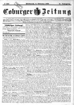 Coburger Zeitung Mittwoch 11. Oktober 1899