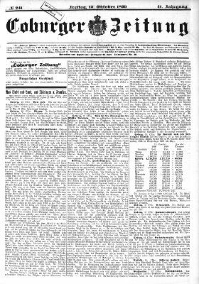 Coburger Zeitung Freitag 13. Oktober 1899