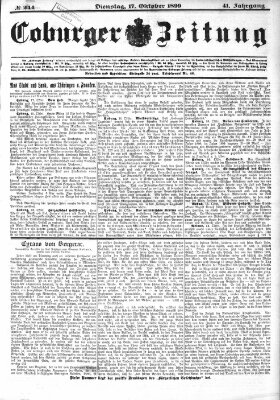 Coburger Zeitung Dienstag 17. Oktober 1899