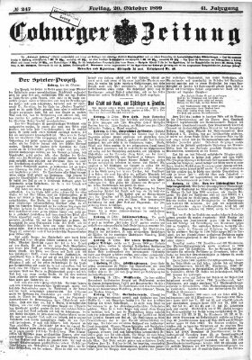 Coburger Zeitung Freitag 20. Oktober 1899