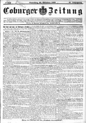 Coburger Zeitung Sonntag 22. Oktober 1899