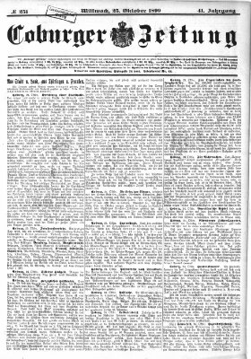 Coburger Zeitung Mittwoch 25. Oktober 1899