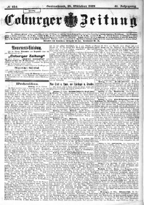 Coburger Zeitung Samstag 28. Oktober 1899