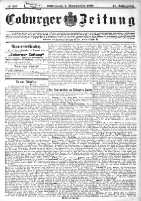 Coburger Zeitung Mittwoch 1. November 1899